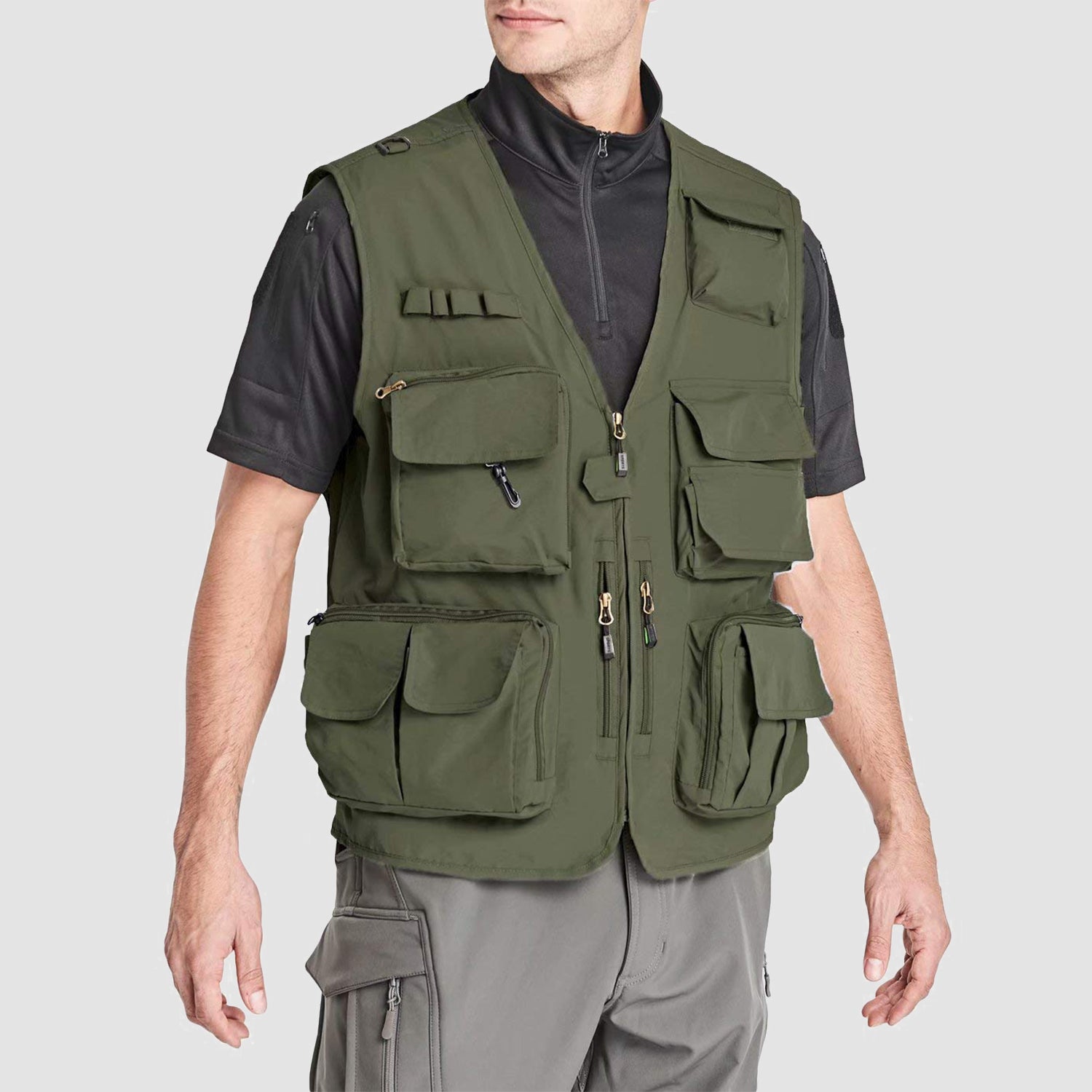 Men's Outerwear Vests Mesh Sleeveless Outdoor Work Vest with Multi Pockets Cargo Waistcoat Fishing - Image 6