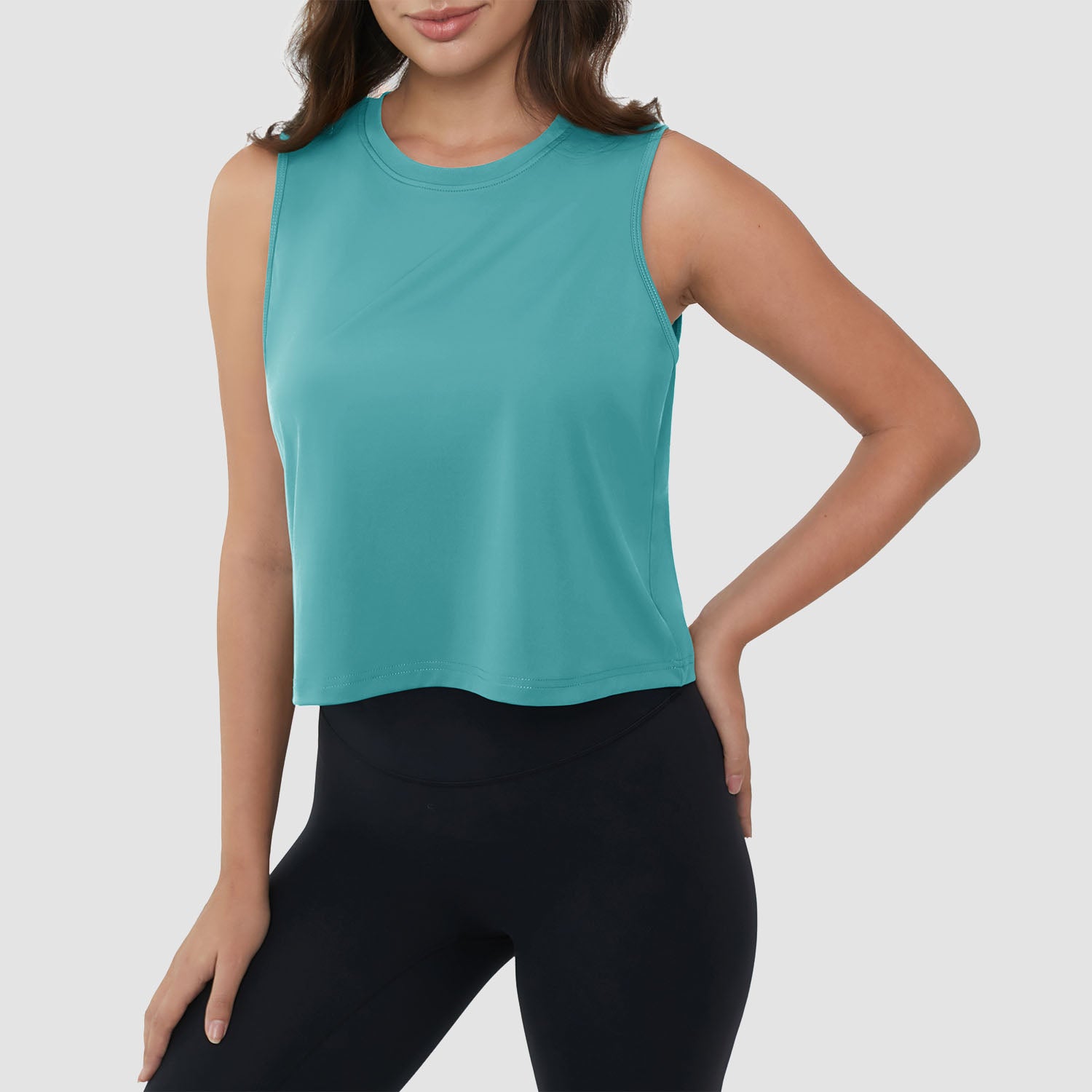 Crop Tops for Women Athletic Running Workout UPF 50+ Cropped Tank Tops - Image 5