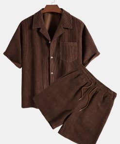 Alternative view of Short Sleeve Corduroy Boxy Shirt & Corduroy Shorts