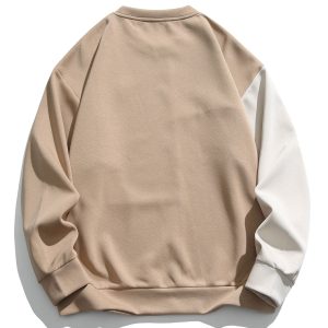 Oversize Color Block Crewneck Sweatshirt