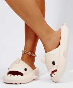 Alternative view of Women Shark Design Slides, Cute Summer EVA Single Band Slides