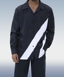Suitmens Black Walking Suit 2 Piece Long Sleeve Set
