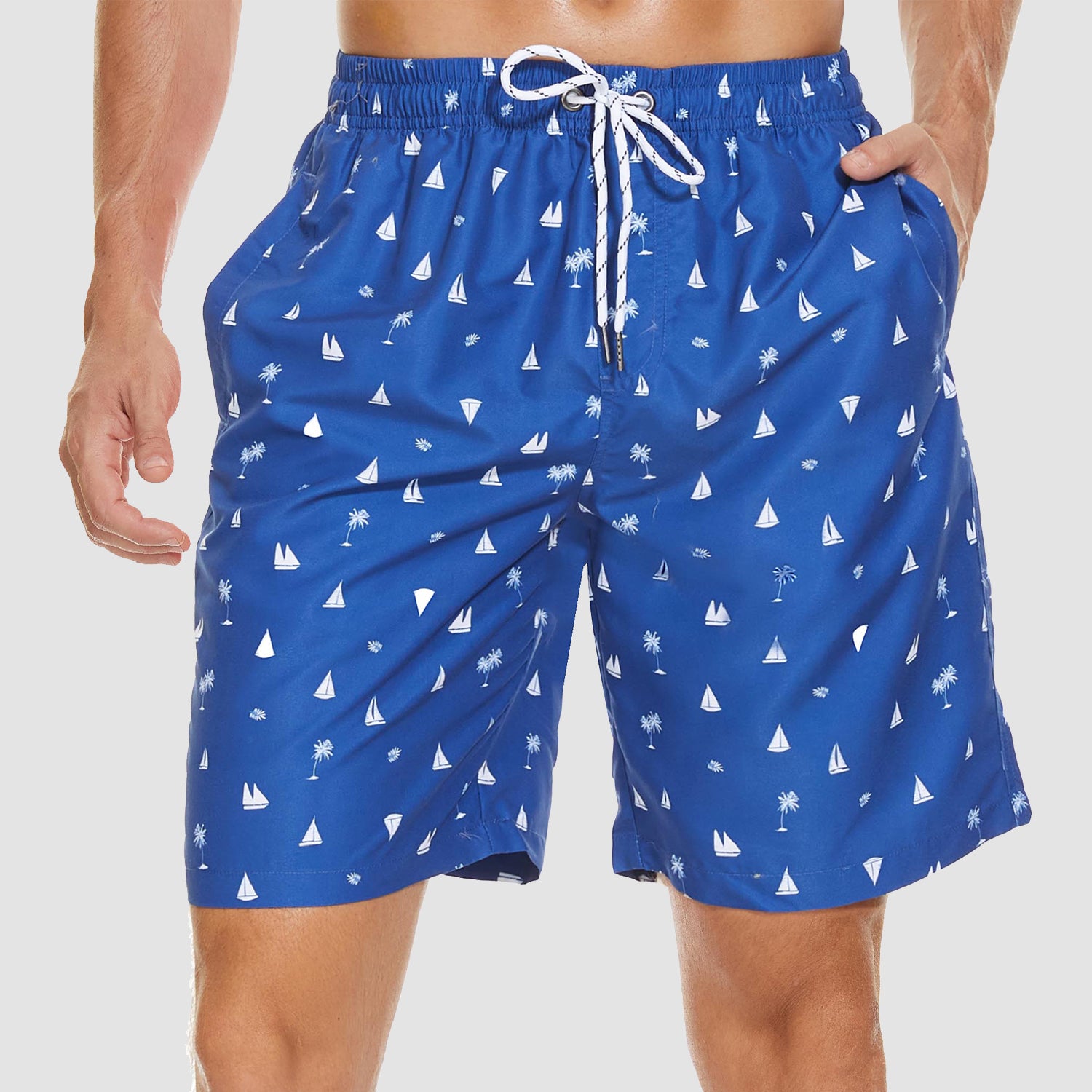 Men's Beach Shorts Swimming Trunks Mesh Lining Shorts with 2 Pockets Quick Dry - Image 12