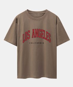 Los Angeles Print Drop Shoulder Oversize T-Shirt
