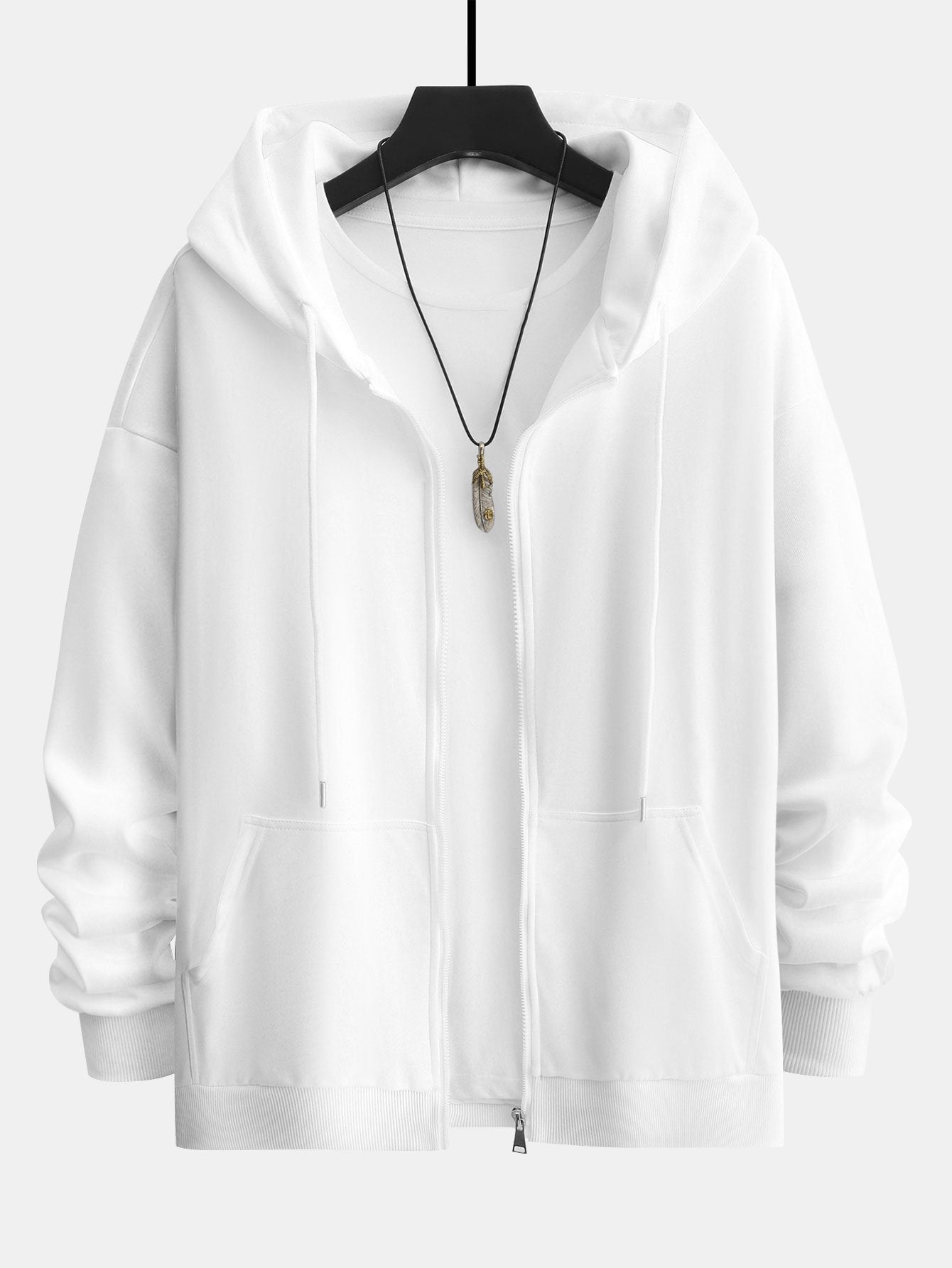 Basic Relax Fit Zip Hoodie - Image 3