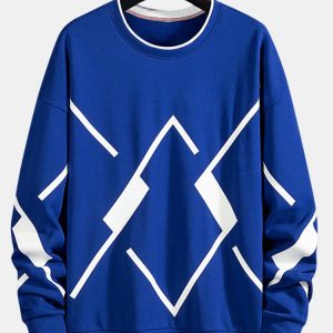 Geometric Print Crew Neck Sweatshirt