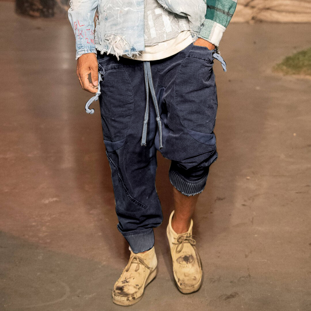 Mens Fashion Stitching Pull-out Casual Pants - Image 4
