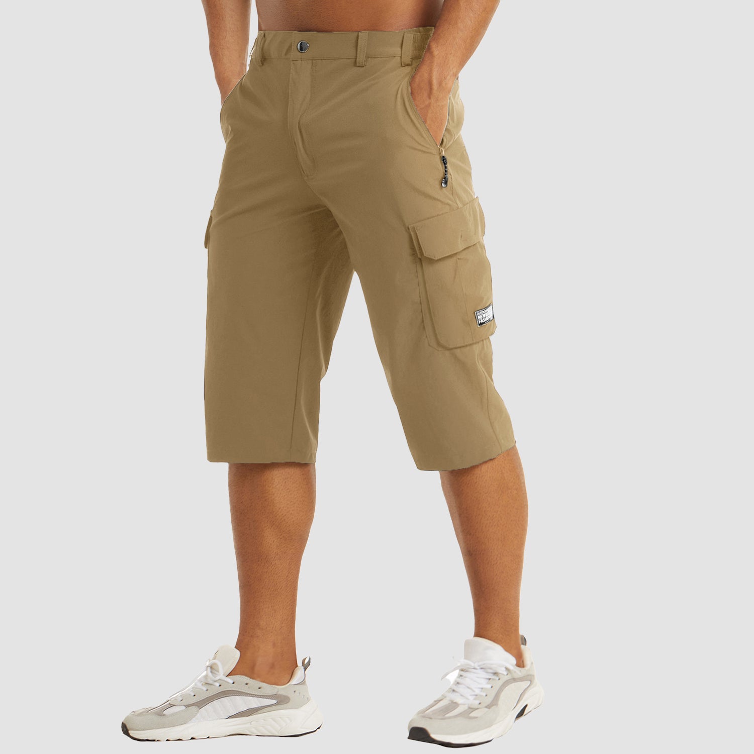 Men Knee Length Shorts Lightweight Thin Quick Dry Cargo Shorts - Image 5