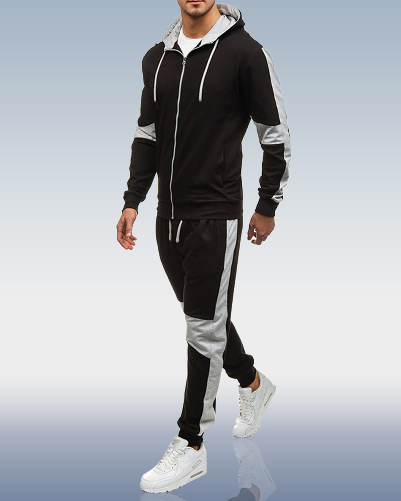 Men's Grey Zip Hoodie Two Piece - Image 3