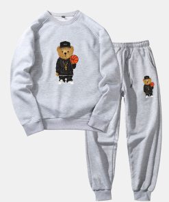 Alternative view of Basketball Bear Print Sweatshirt & Jogger Pants
