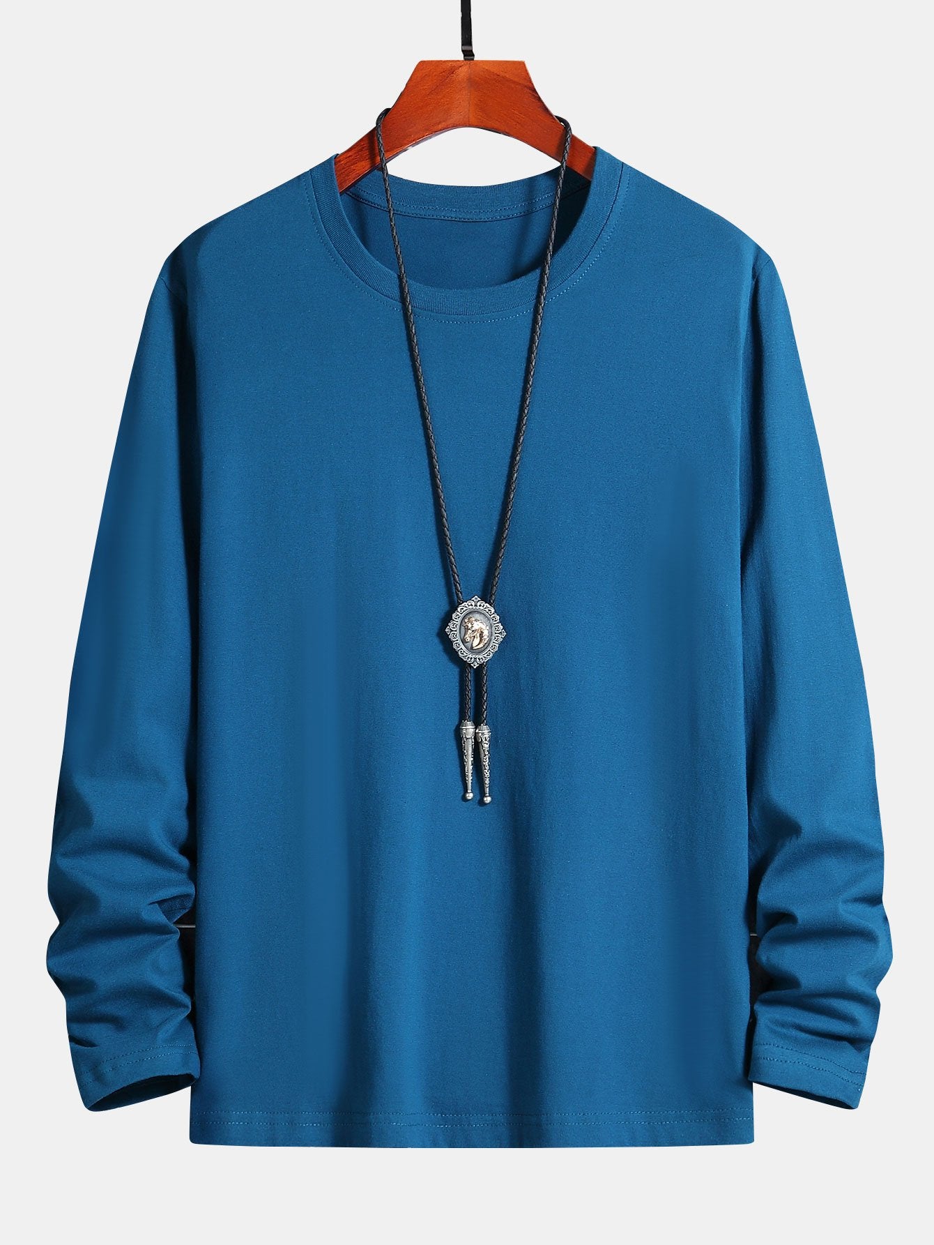 Basic Long Sleeve Cotton T-Shirt - Image 7