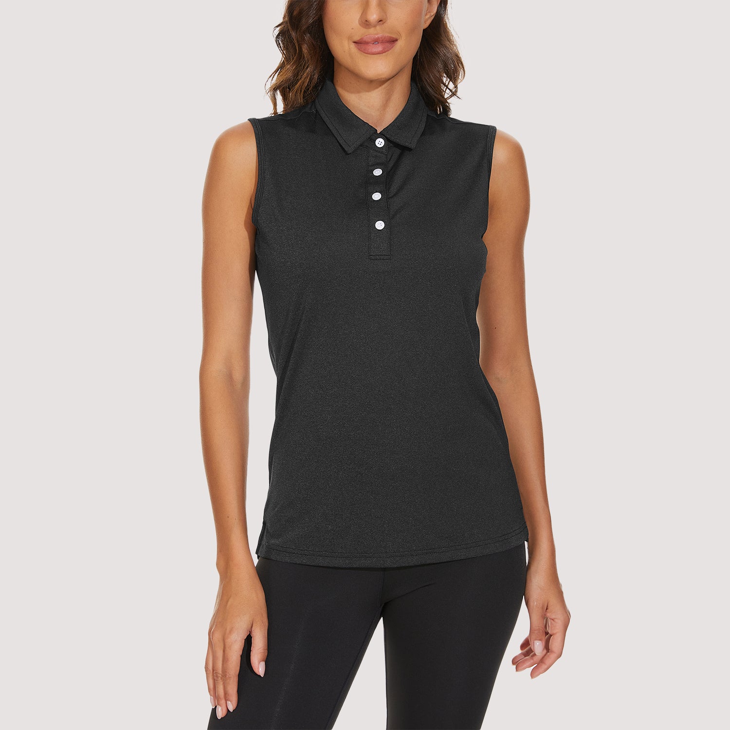 Women's Polo T-Shirts Sleeveless Tennis Golf Tee Shirts 4-Button - Image 7