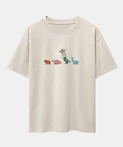 Cartoon Dinosaur Print Heavy Weight Oversize T-Shirt