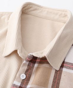 Alternative view of Corduroy Plaid Panel Shirt