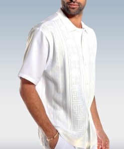 White Knit Walking Suit Short Sleeve Set 001
