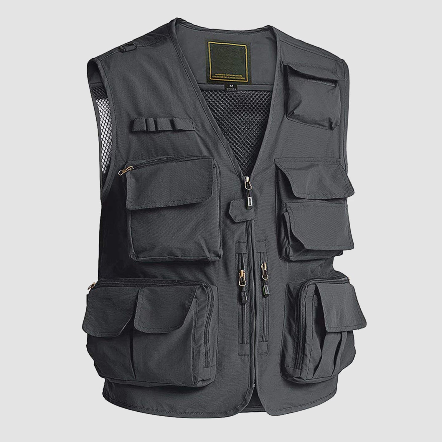 Men's Outerwear Vests Mesh Sleeveless Outdoor Work Vest with Multi Pockets Cargo Waistcoat Fishing - Image 14