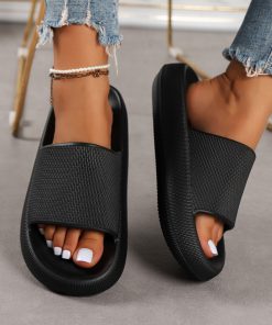 Women's Eva Home Slippers, Anti-slip, Water-resistant, Simple, Comfortable, Quiet, Durable, For Outdoor, Dorm, Office, Summer