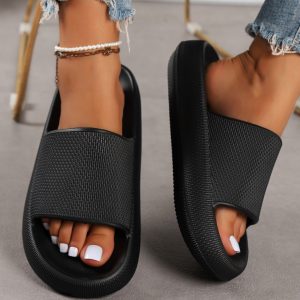 Women's Eva Home Slippers, Anti-slip, Water-resistant, Simple, Comfortable, Quiet, Durable, For Outdoor, Dorm, Office, Summer