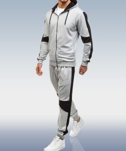 Men's Grey Zip Hoodie Two Piece