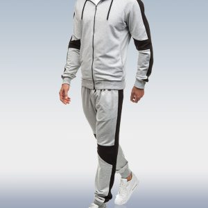 Men's Grey Zip Hoodie Two Piece