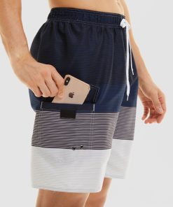 Men's Swimming Trunks with One Pocket Quick Dry Beach Shorts with Mesh Lining