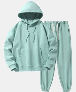 Alternative view of Basic Heavy Weight Drop Shoulder Relaxed Hoodie & Jogger Pants