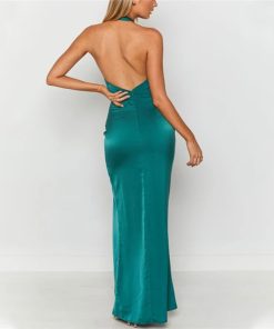 Fashion Sexy Halterneck Hollow Slit Dress
