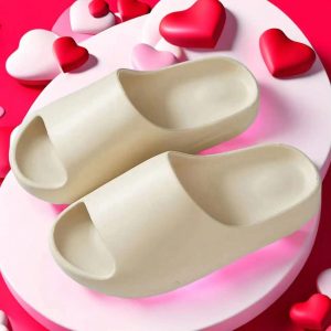 Unisex Chunky Slide Sandals, Couple Soft Indoor Outdoor Slipper Shoes, White