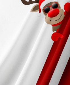 Alternative view of Santa Claus Christmas Deer Chest Pocket Short Sleeve Shirt