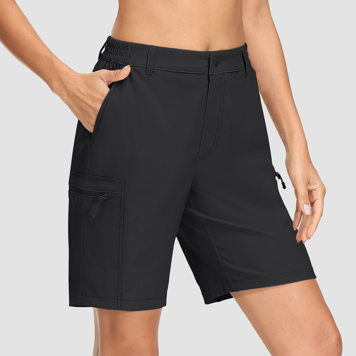 Women's Hiking Shorts with 5 Pockets Water-Resistant Ripstop Cargo Shorts Quick Dry - Image 2