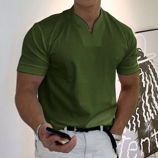 Gentleman business pocket short-sleeved fitness T-shirt - Image 12