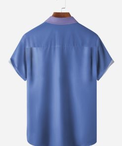 Cartoon Character Chest Pocket Short Sleeve Casual Shirt