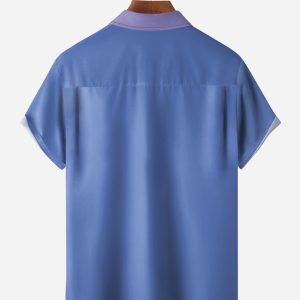 Cartoon Character Chest Pocket Short Sleeve Casual Shirt
