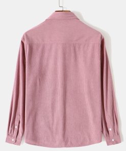 Long Sleeve Flap Pocket Corduroy Shirt