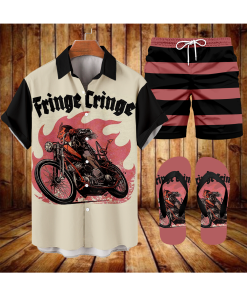 Alternative view of Suitmens Men's Modified Motorcycle Print Shirt Three-Piece Set 069