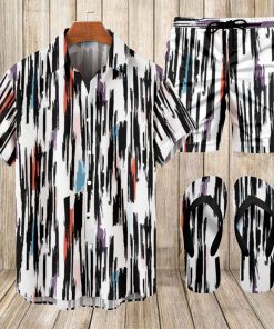 Suitmens Men's Tiki Party Hawaiian Vacation Print Three-Piece Set 015