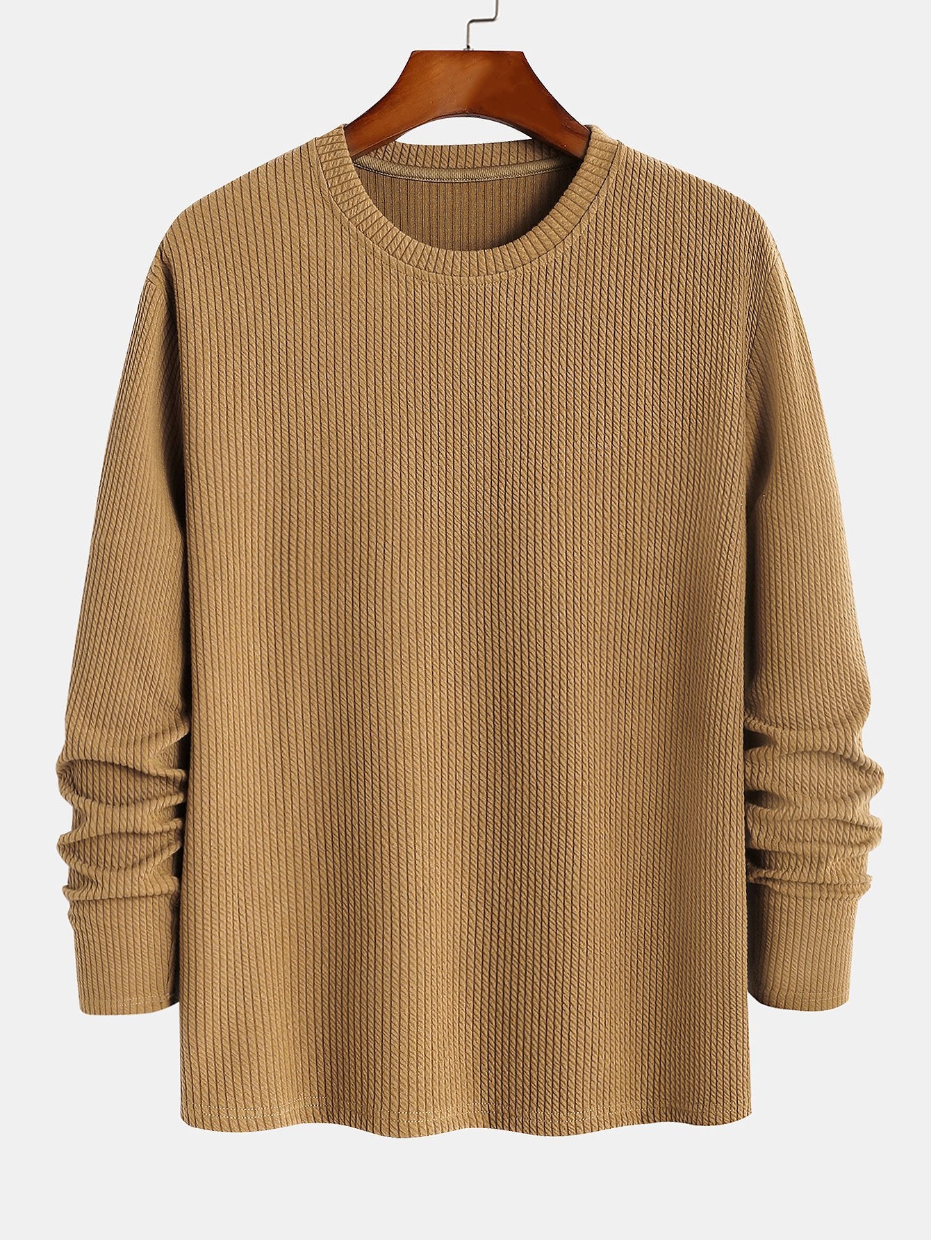 Long Sleeved Muscle Fit Ribbed T-Shirt - Image 9