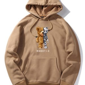Robot Bear Graphic Hoodies