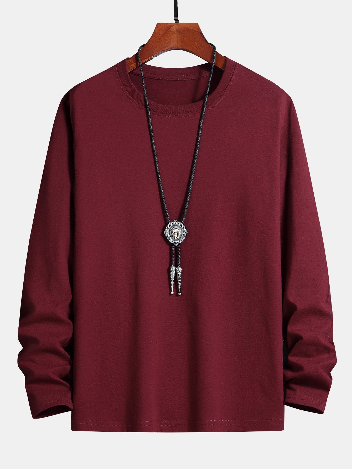 Basic Long Sleeve Cotton T-Shirt - Image 6