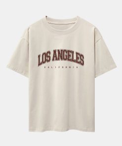 Los Angeles Print Heavy Weight Oversize T-Shirt & Corduroy Shorts