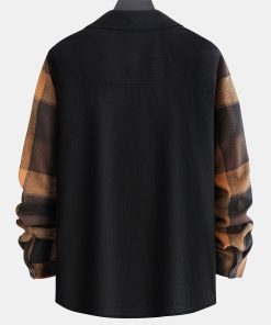 Plaid Corduroy Panel Shirt