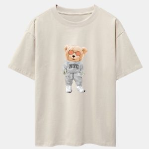 Rich Bear Print Heavy Weight Oversize T-Shirt