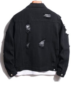 Man Ripped Denim Jacket