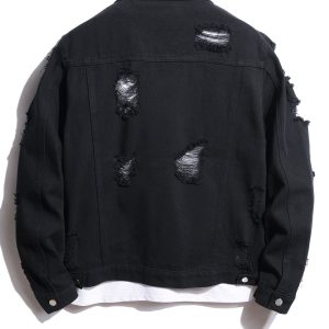 Man Ripped Denim Jacket
