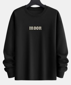 Moon Back Print Relax Fit Sweatshirt