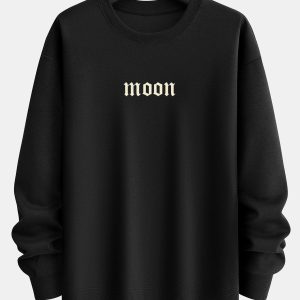 Moon Back Print Relax Fit Sweatshirt