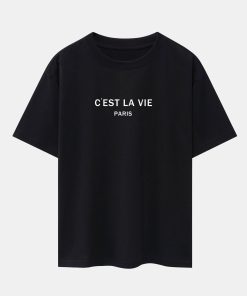 Paris Letter Print Dropped Shoulders Oversize T-Shirt
