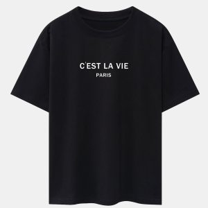 Paris Letter Print Dropped Shoulders Oversize T-Shirt