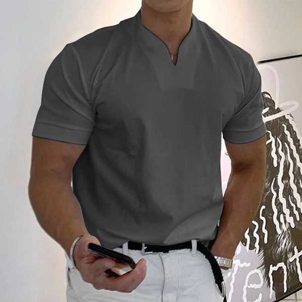Gentleman business pocket short-sleeved fitness T-shirt - Image 3