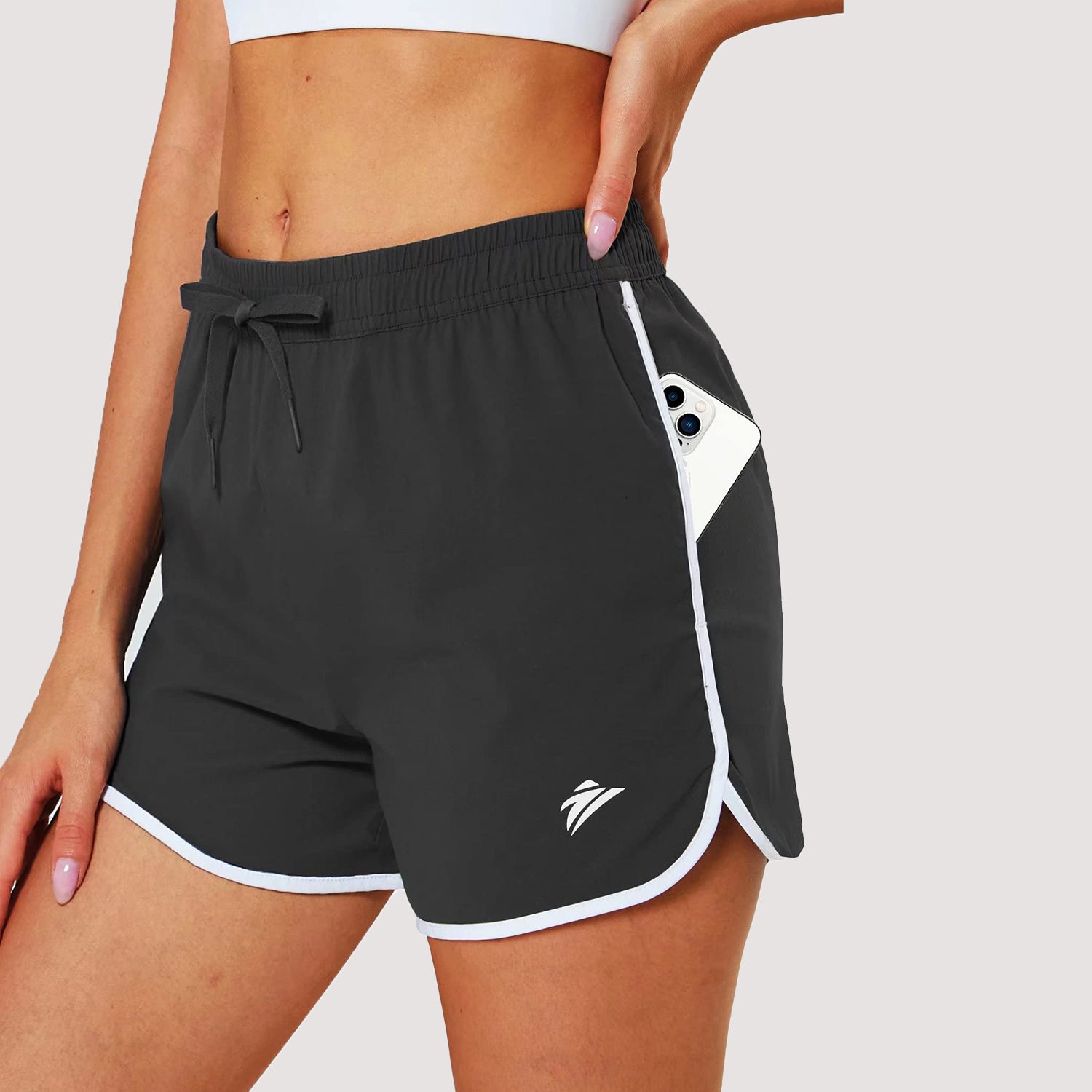 Women's Running Shorts with 2 Pockets Quick Dry Yoga Shorts - Image 2